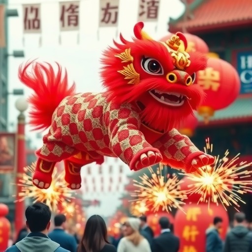 醒狮跃岁闹新春