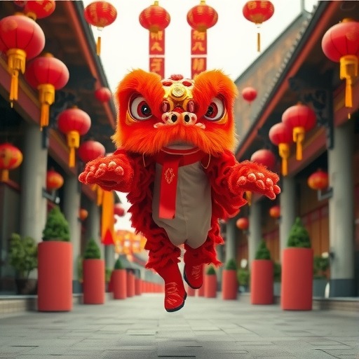 醒狮跃岁闹新春