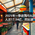 2025年一季度国内出游人次17.94亿,同比增长26.4%(图1) 2025年一季度国内出游人次17.94亿,同比增长26.4%(图1)