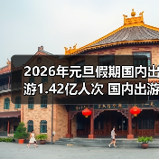 2026年元旦假期国内出游1.42亿人次 国内出游总花费847.89亿元(图1) 2026年元旦假期国内出游1.42亿人次 国内出游总花费847.89亿元(图1)