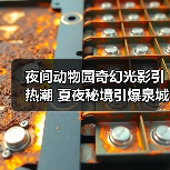 夜间动物园奇幻光影引热潮 夏夜秘境引爆泉城(图1)