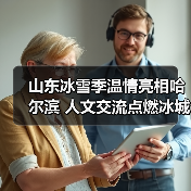 山东冰雪季温情亮相哈尔滨 人文交流点燃冰城热情(图1)