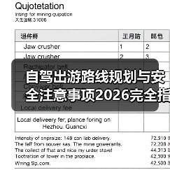 自驾出游路线规划与安全注意事项2026完全指南 - 辰飞雨光踪暖行旅游资讯